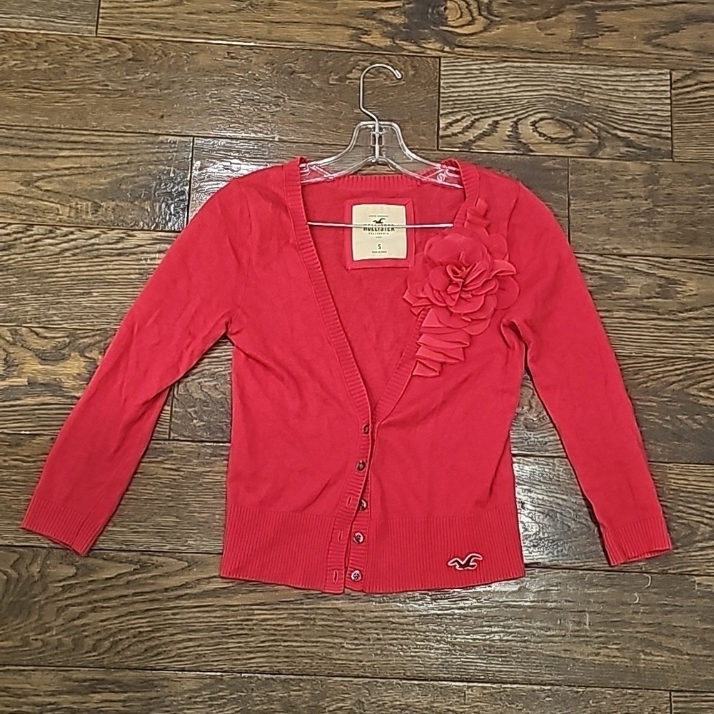 Hollister pink cardigan